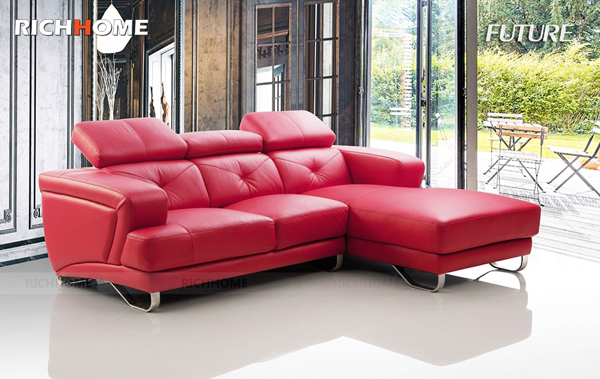 sofa da màu đỏ