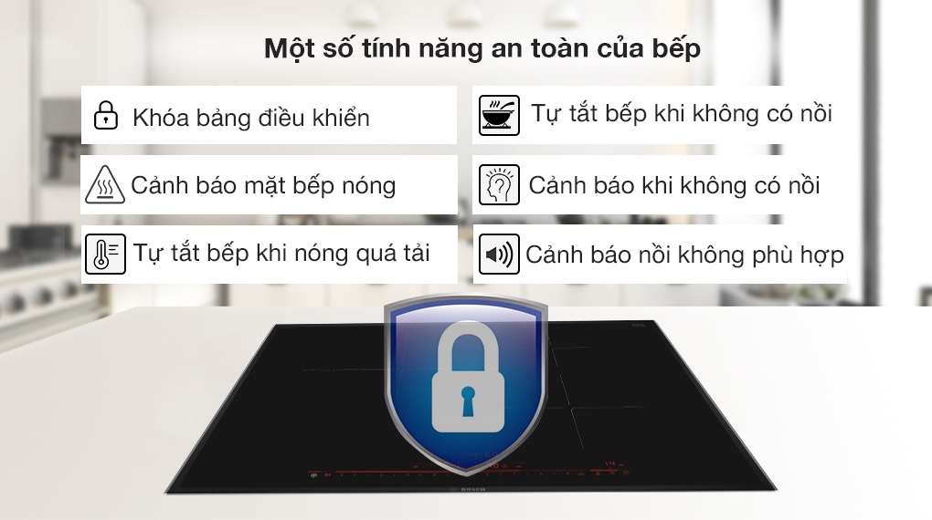 tính năng an toàn của bếp từ Bosch