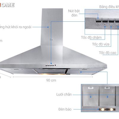 HÚT MÙI ÁP TƯỜNG TEKA DBB 90