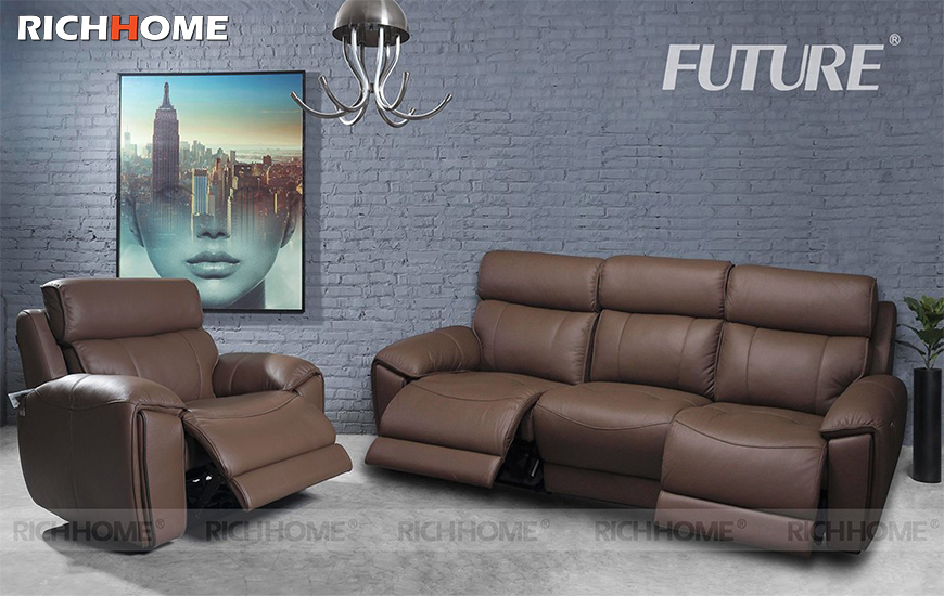 Sofa thư giãn da bò – Future Model 9919 (1R+3RR) chính hãng