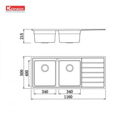 Chậu rửa bát European sink Premium KS11650 2B – Bàn phải