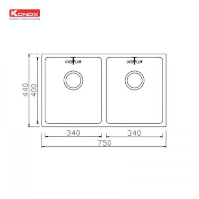 Chậu rửa bát Undermount Sink Cube 7544DU