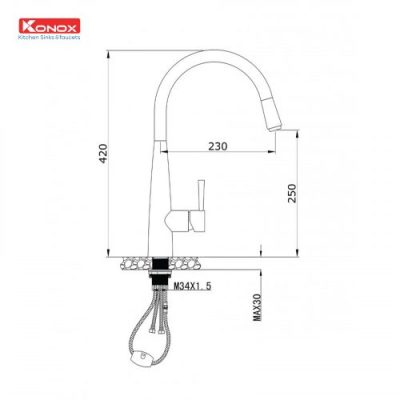 Voi rua bat day rut KN1901C ban ve 1 500x500 1 400x400 - Vòi rửa bát dây rút KN1901C