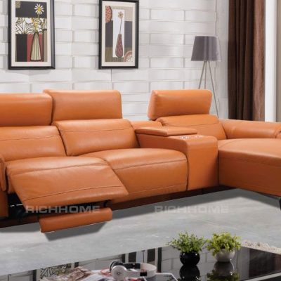 SOFA DA BÒ – MONTE MODEL 8004 3L + Hộc bàn trà