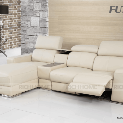 SOFA DA BÒ – FUTURE MODEL 7043 (3L + Hộc bàn trà)