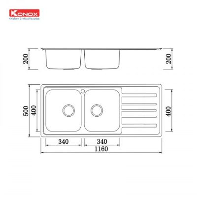 Chậu rửa bát European sink Artusi KS11650 1D – Bàn phải