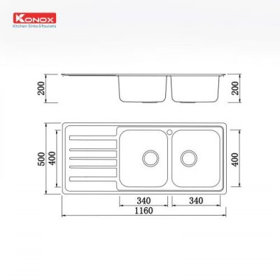 Chậu rửa bát European sink Artusi KS11650 1D – Bàn trái