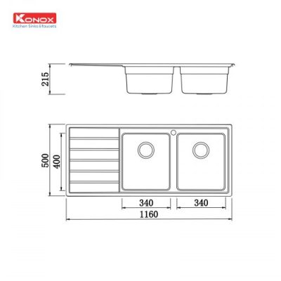 Chậu rửa bát European sink Premium KS11650 2B – Bàn trái