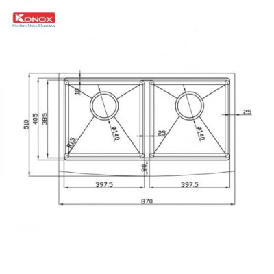 Chậu rửa bát Workstation Sink – Apron Sink KN8751DA Curve