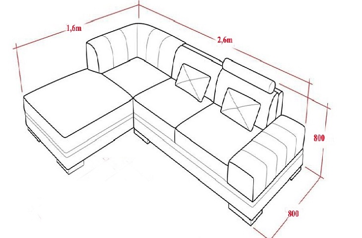 Kích thước sofa góc