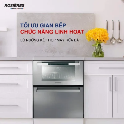 Duo lò nướng kết hợp máy rửa bát ROSIERES R2 IN 1X