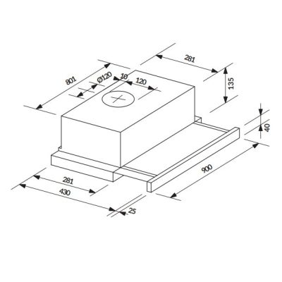 Máy âm tủ Telescopic 90cm ROSIERES RHT9324 IN