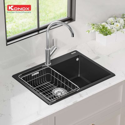 Chậu rửa Bát Konox model: Granite Ruvita 680 Black