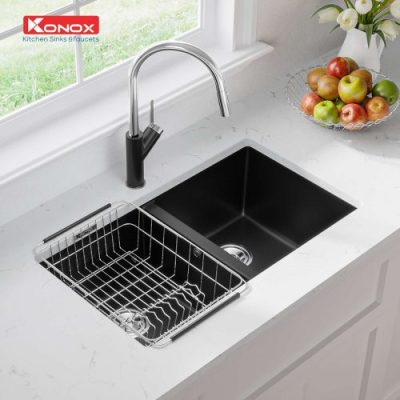 Chậu rửa Bát Konox model: Granite Veloci 760D Black