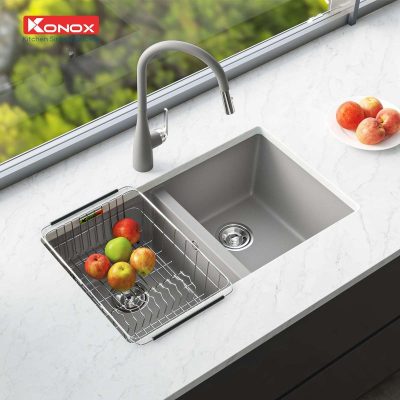 Chậu rửa Bát Konox model Granite Veloci 760D Grey