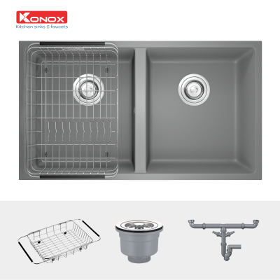 Chậu rửa Bát Konox model Granite Veloci 760D Grey
