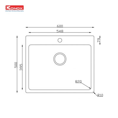 Chậu rửa Bát Konox model: Turkey Neron 600