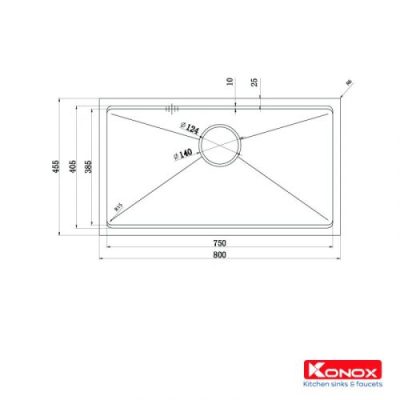 Chậu rửa Bát Konox model Workstation - Undermount Sink KN8046SU