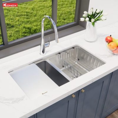 Chậu rửa Bát Konox model Workstation – Undermount Sink KN8646DU Dekor Full