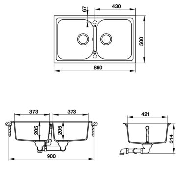 Chậu rửa Hafele Julius HS19-GEN2R90 (570.35.480)