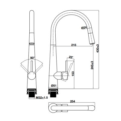 VÒI RỬA BÁT HAFELE HT21-CH1P245 577.55.220