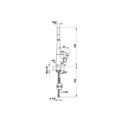 Vòi rửa Hafele Hydros HT20-CH1P241 (570.82.220)