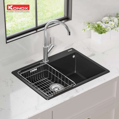 Chậu rửa đá Konox Ruvita 680 Black