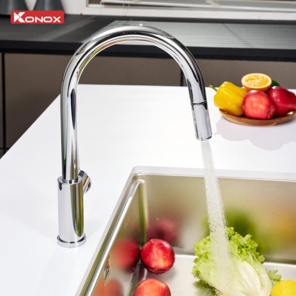 Vòi rửa bát dây rút Konox Alto Smart Chrome Vòi rửa bát dây rút Konox Alto Smart Chrome